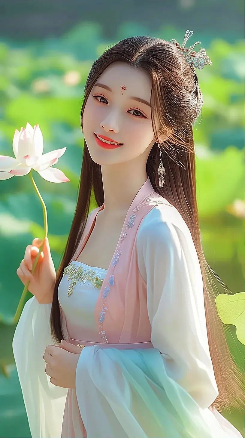 古风美女夏日荷花写真壁纸︳好美 - 炫图天下