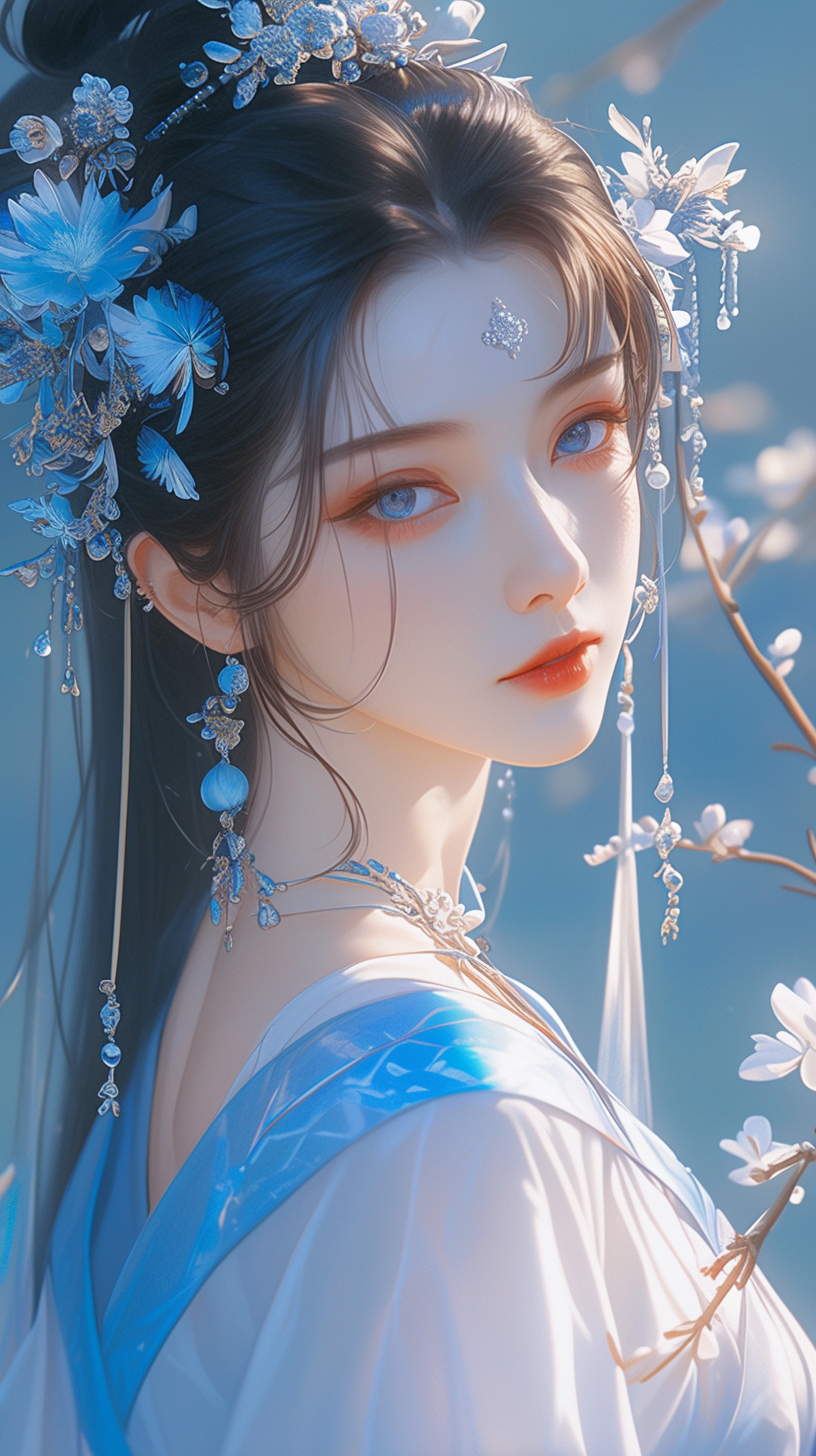 手机壁纸| 蓝色佳人 - 炫图天下