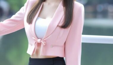 粉色西装短裙职业套装美女 - 炫图天下