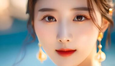 红色吊带裙细腻美女 - 炫图天下