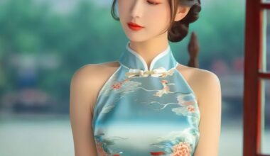 江南风天蓝色旗袍美女 - 炫图天下