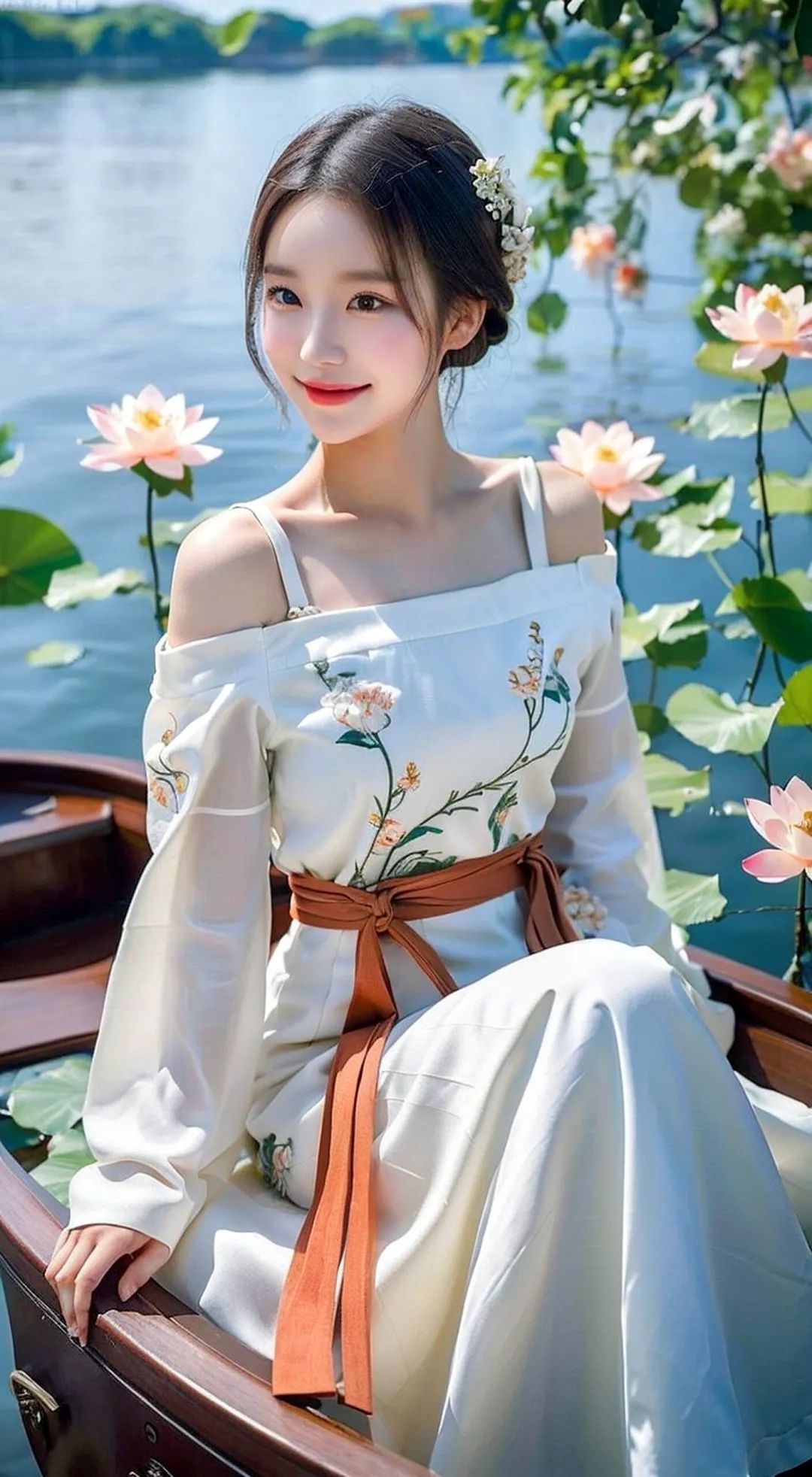 古风美女夏日荷花写真壁纸 - 炫图天下