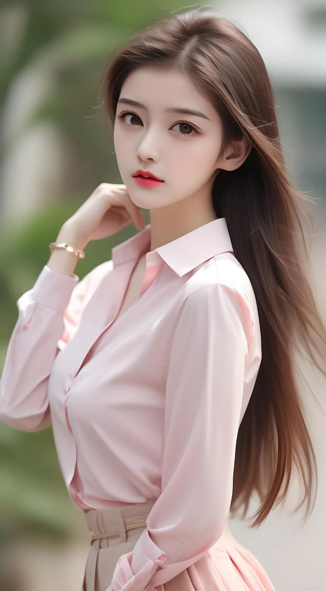 手机壁纸｜ 长发飘飘气质淑女 - 炫图天下