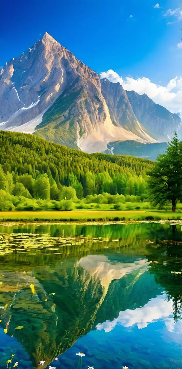 电脑手机壁纸｜晴天山水美景图 - 炫图天下