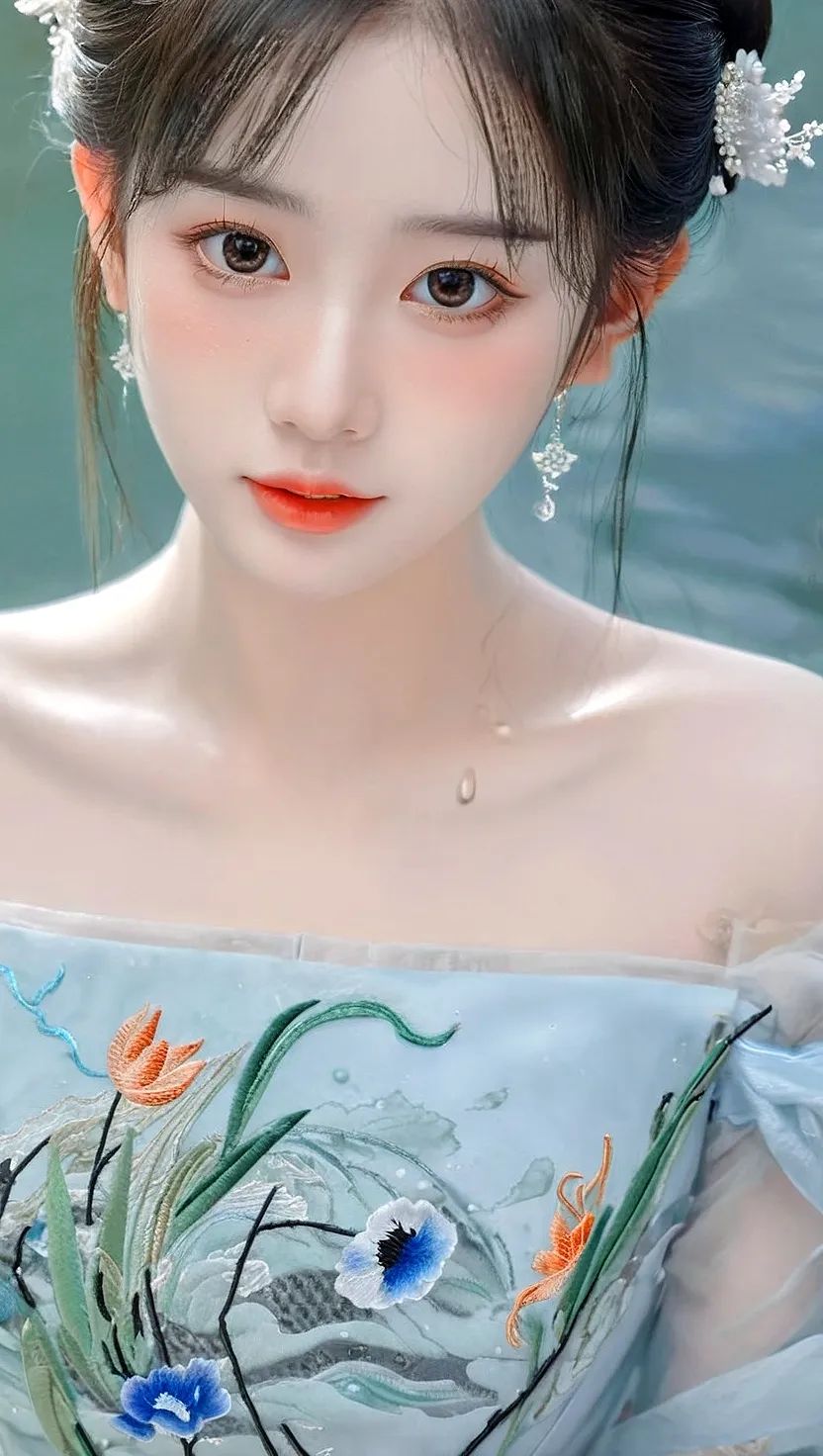 荷塘边，清新脱俗的倩影︳夏日荷花美女壁纸 - 炫图天下