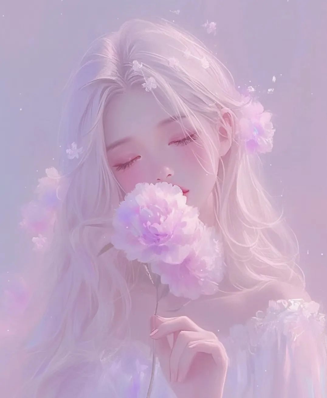 唯美紫色少女头像 - 炫图天下
