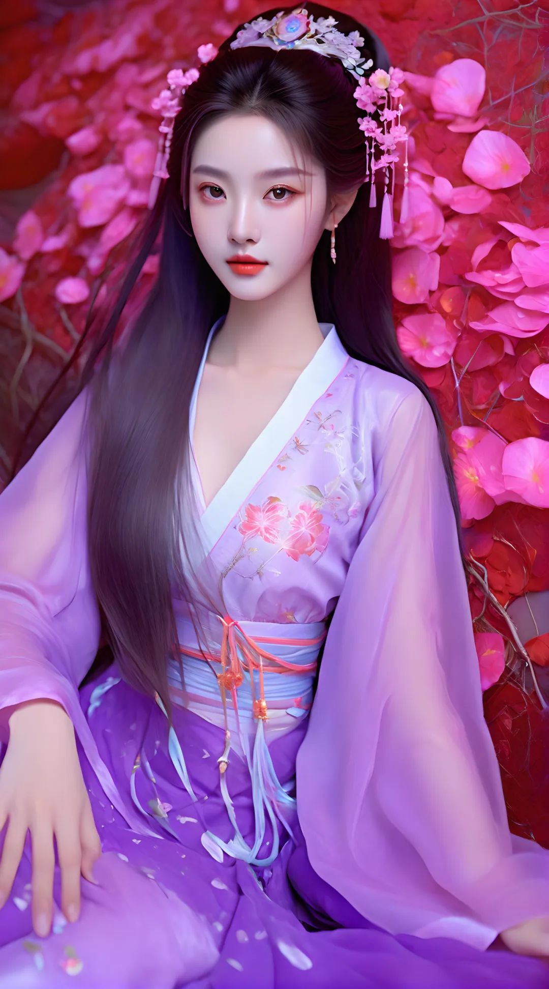 紫罗兰汉服古装美女：起风的日子学会迎风起舞，落雨的时候学会为自己撑起一把伞。 - 炫图天下