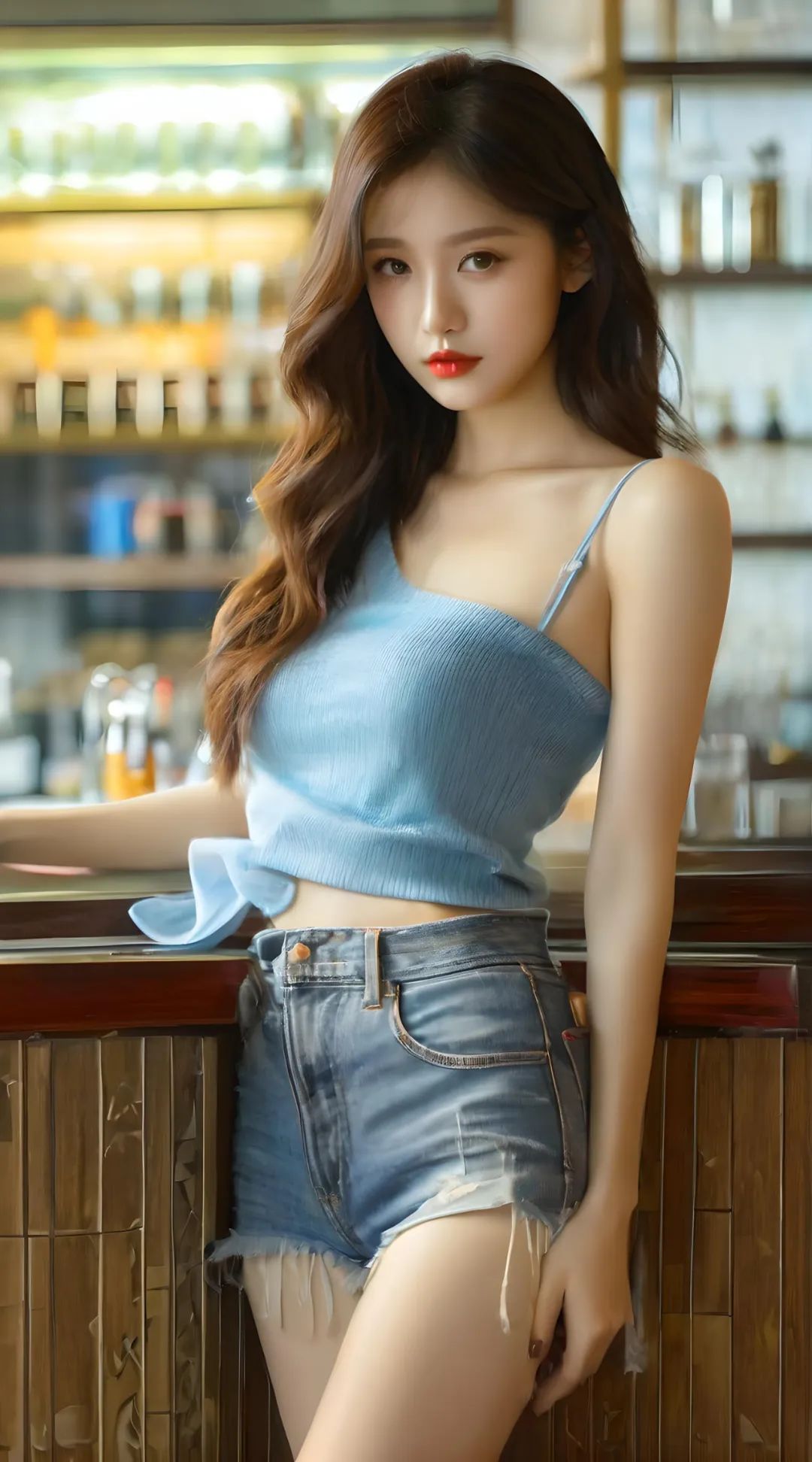 AI美女 | 白皙水嫩绝美女孩惊艳酒吧，容颜与灵魂共舞！ - 炫图天下