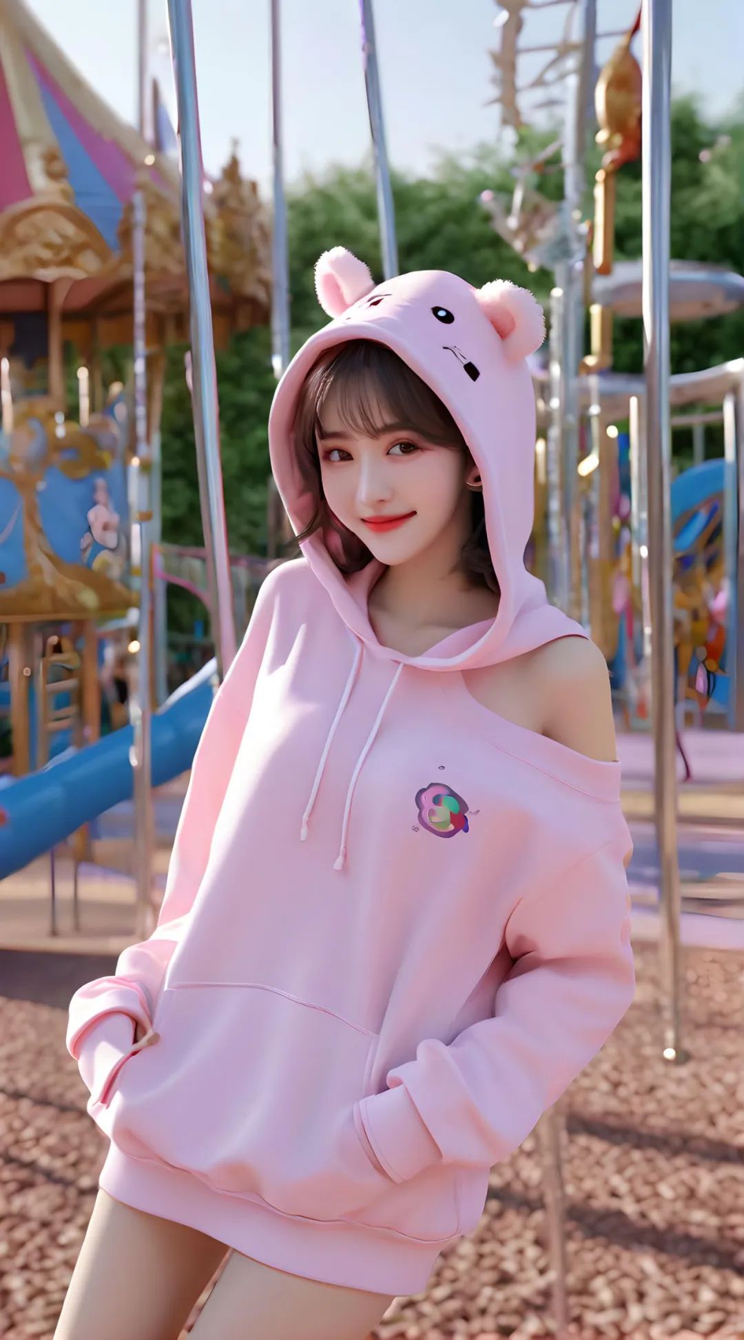 游乐场美女高清壁纸 - 炫图天下