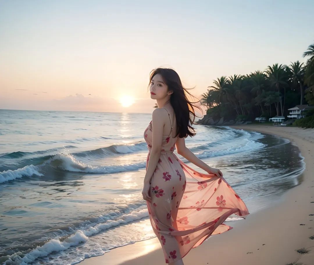 WeChat女生头像/阳光下的海边女头 - 炫图天下