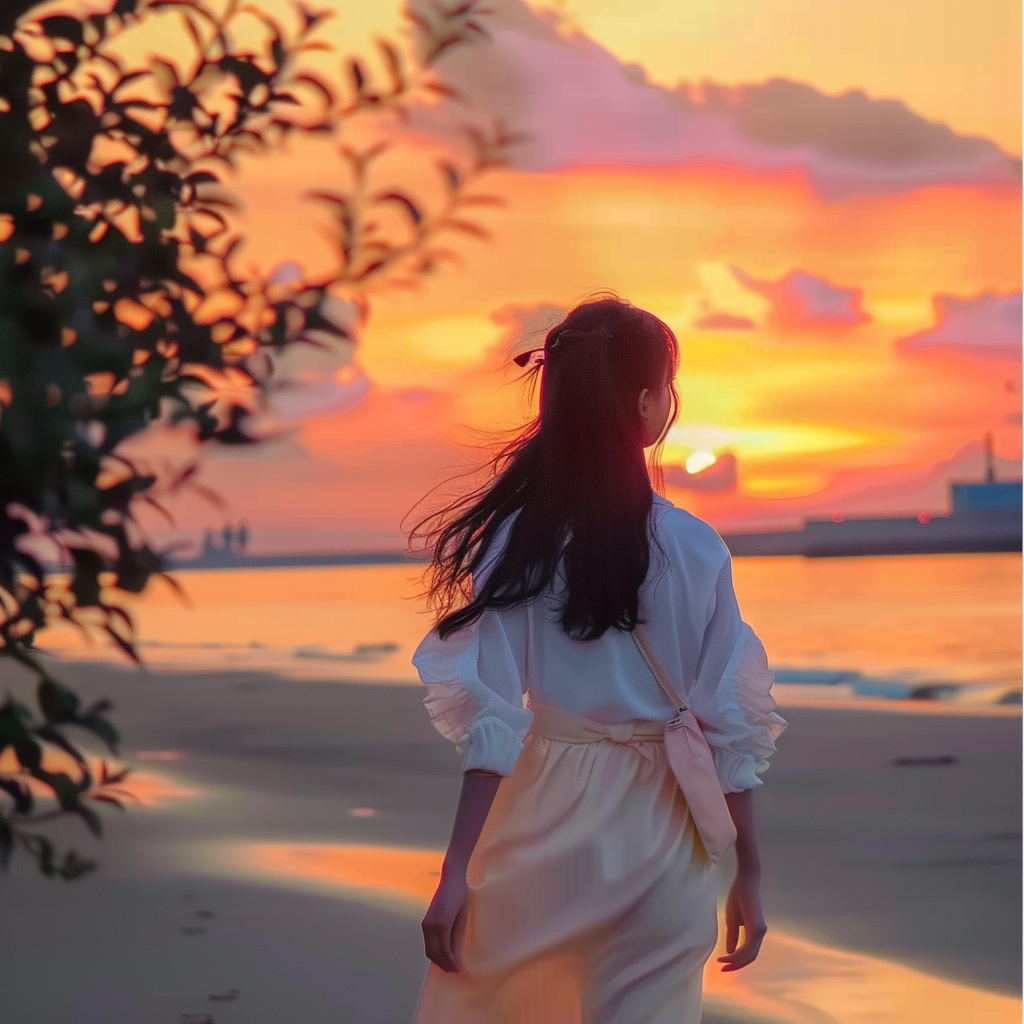 WeChat女生头像 | 日出背影女头3.0 - 炫图天下