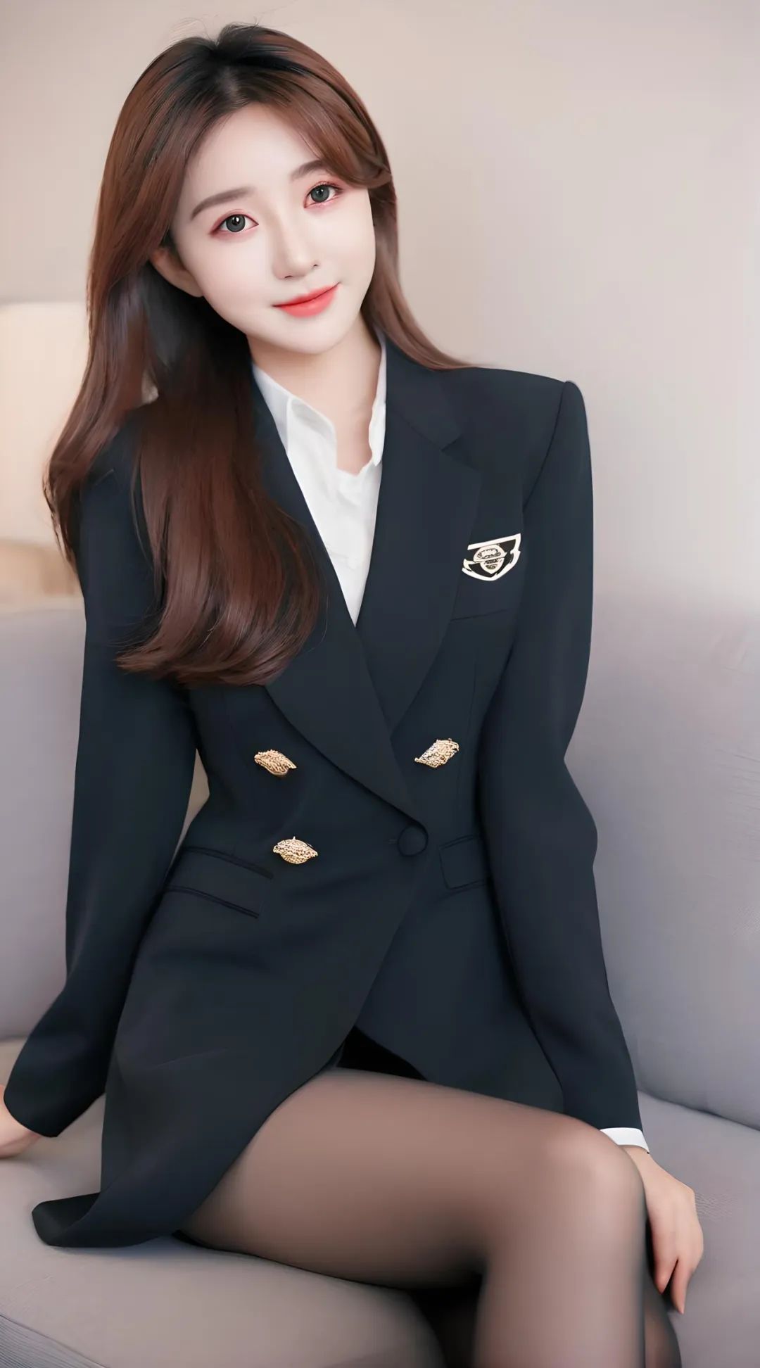 AI美女 | 高冷御姐：西装黑色裤袜 性感唯美 冷艳迷人 - 炫图天下