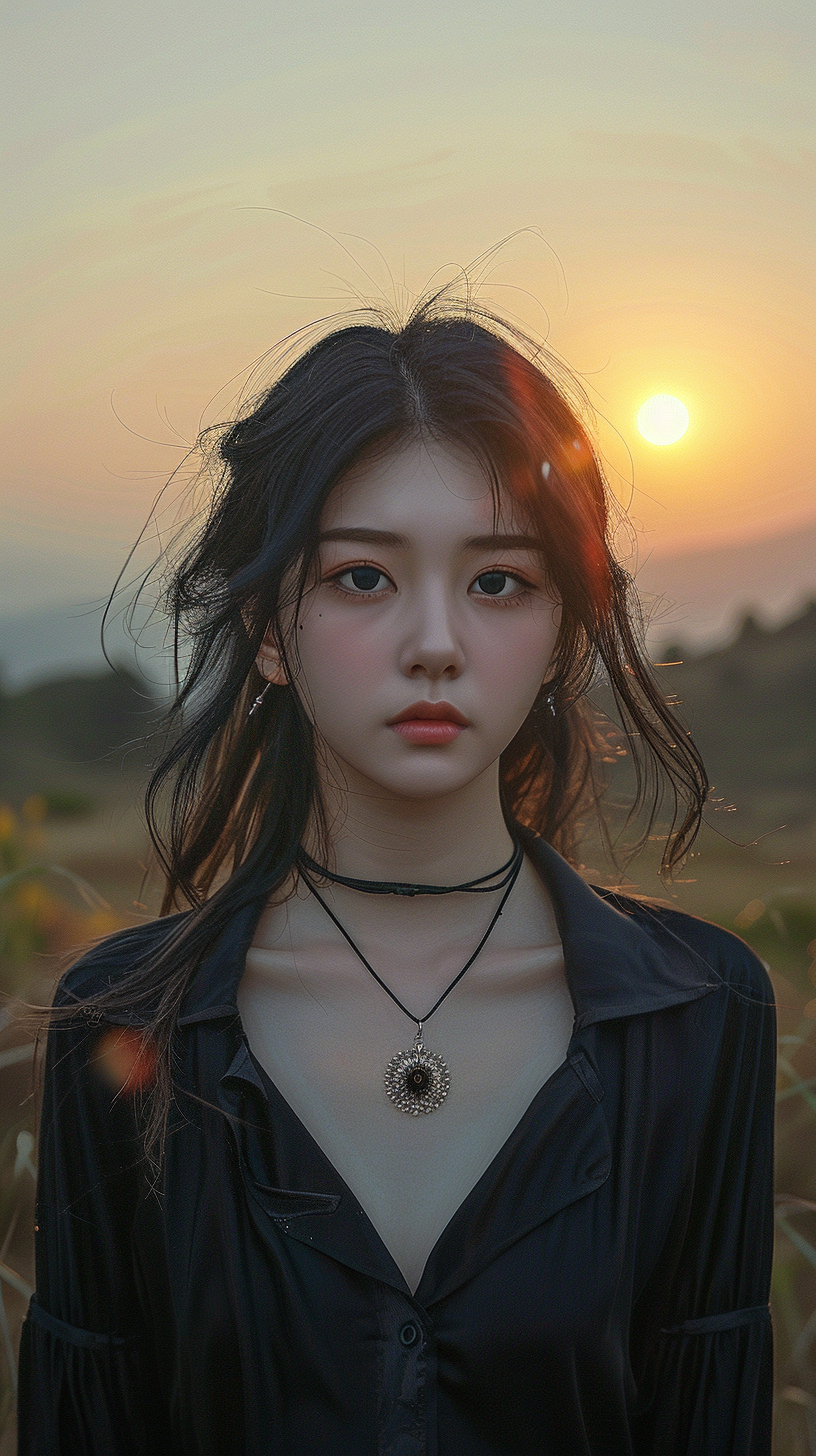夕阳光氛围感美女壁纸 - 炫图天下