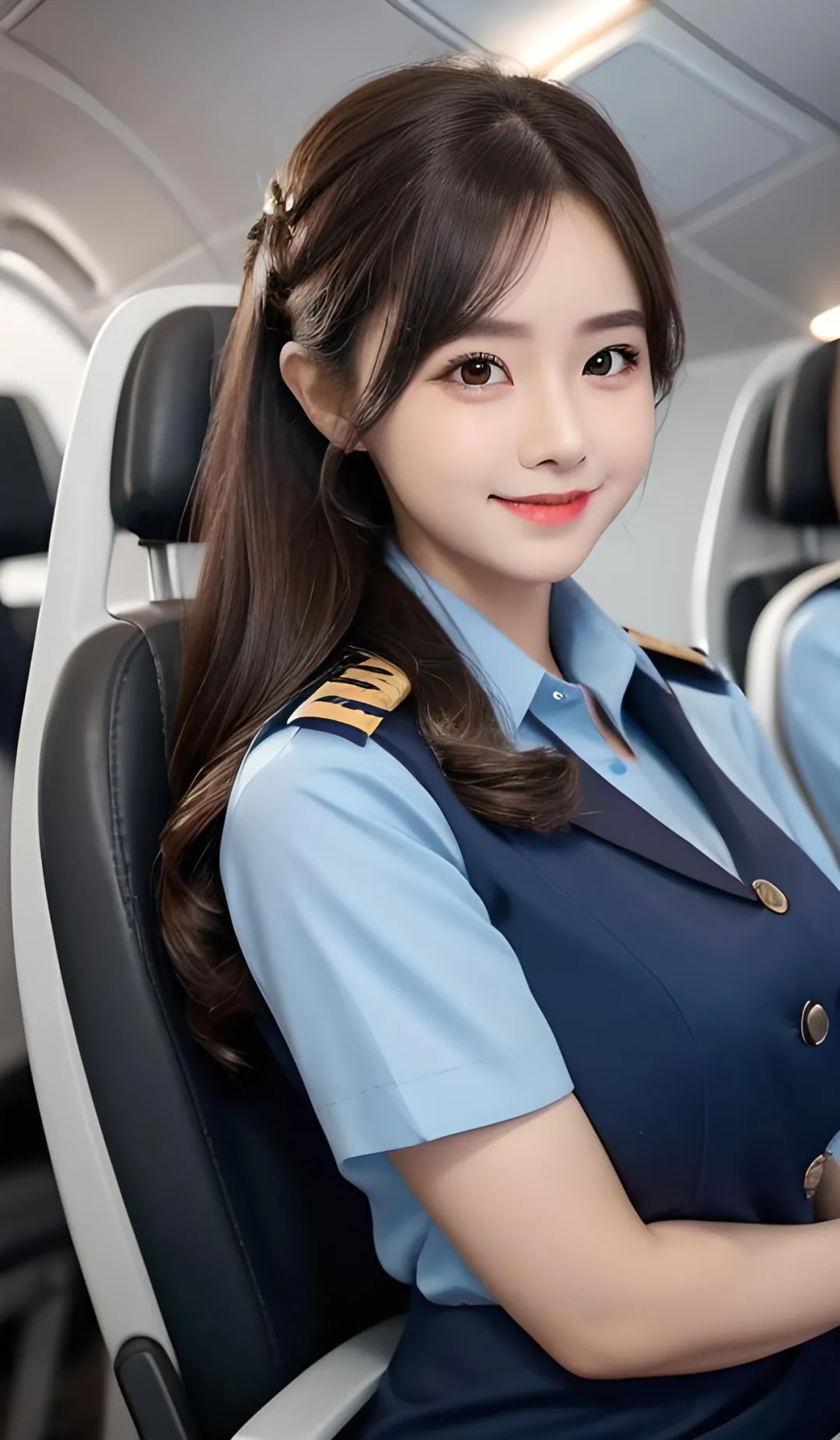 AI美女 | 时尚空姐 - 炫图天下