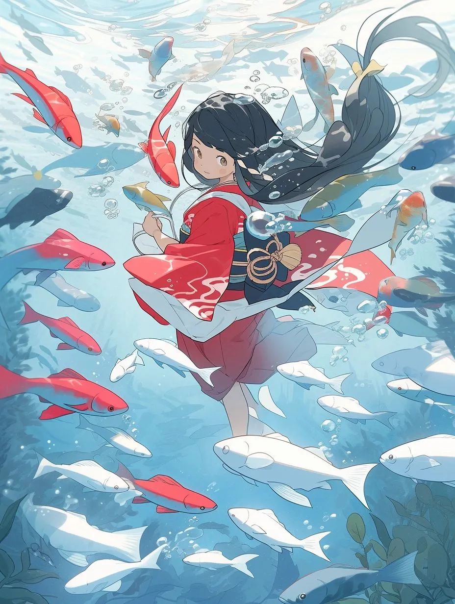 治愈系水中少女头像 - 炫图天下