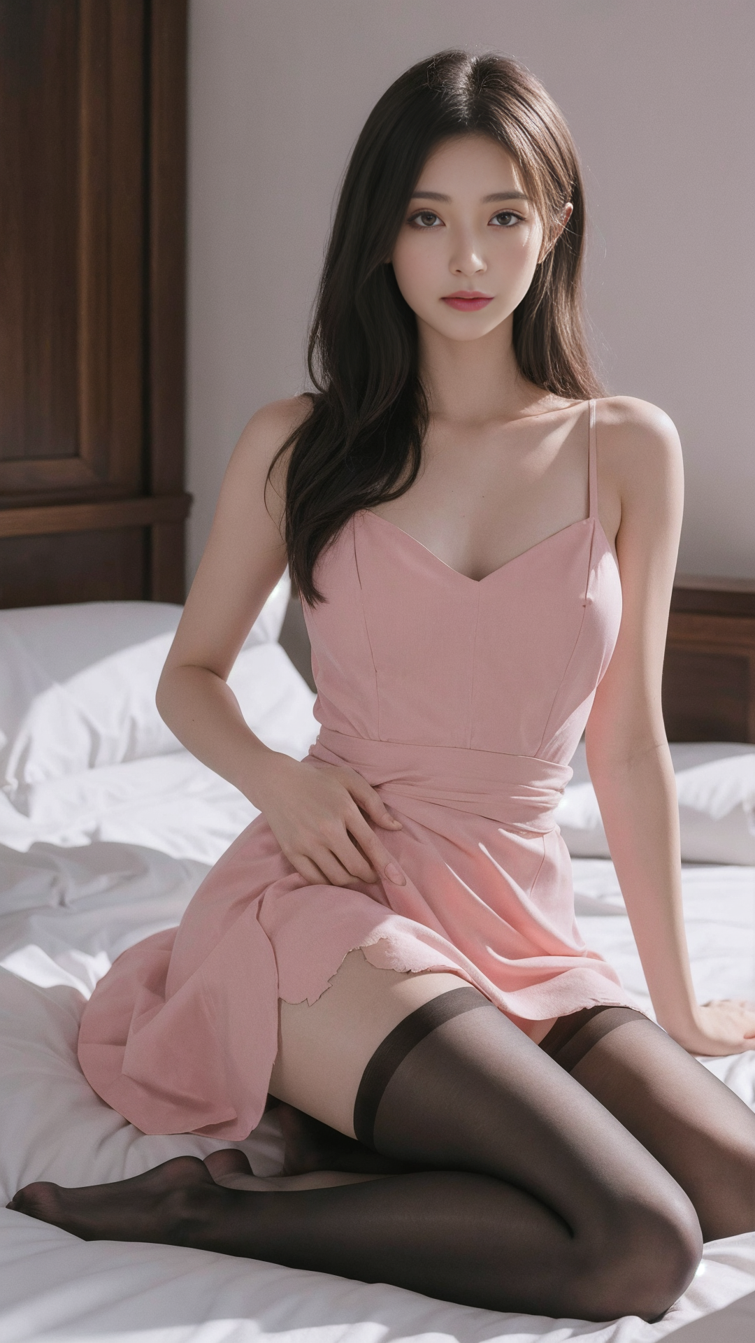 AI美女 | 性感身材 连衣裙+丝袜：这个世间只有圆滑，没有圆满 - 炫图天下