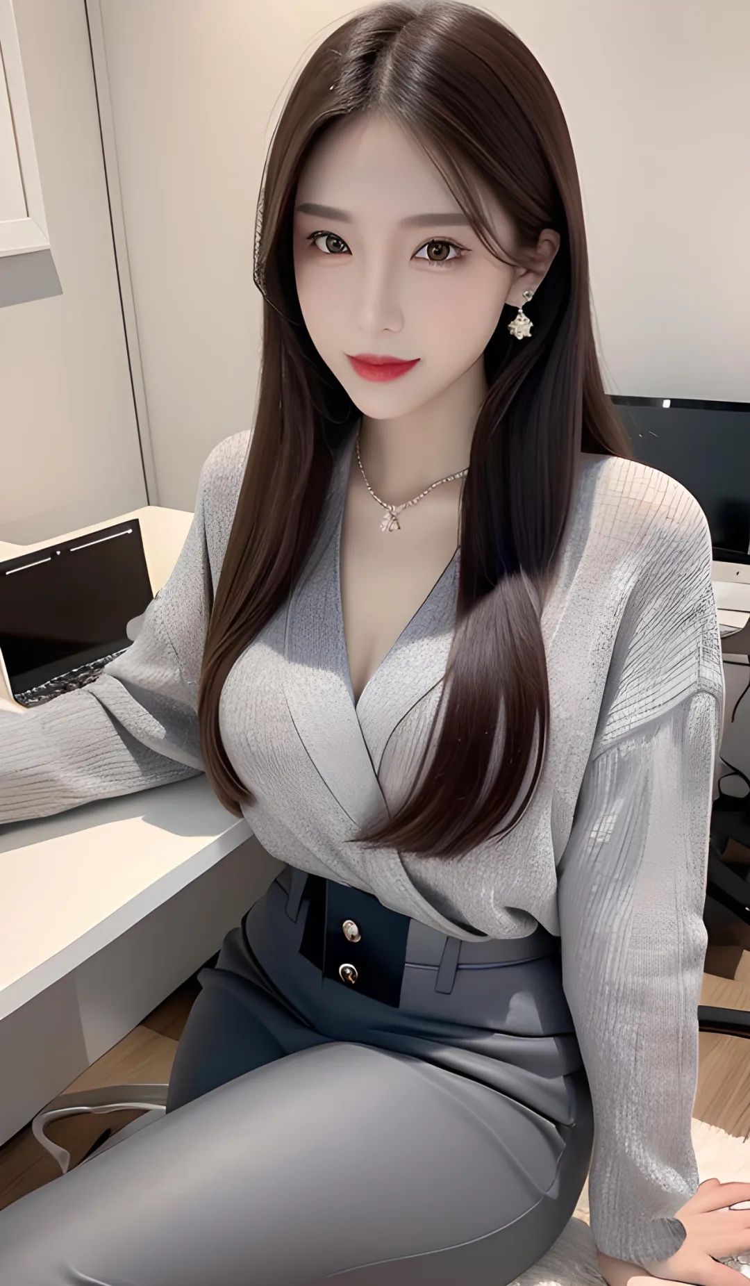 办公室丰满美女高清壁纸 - 炫图天下