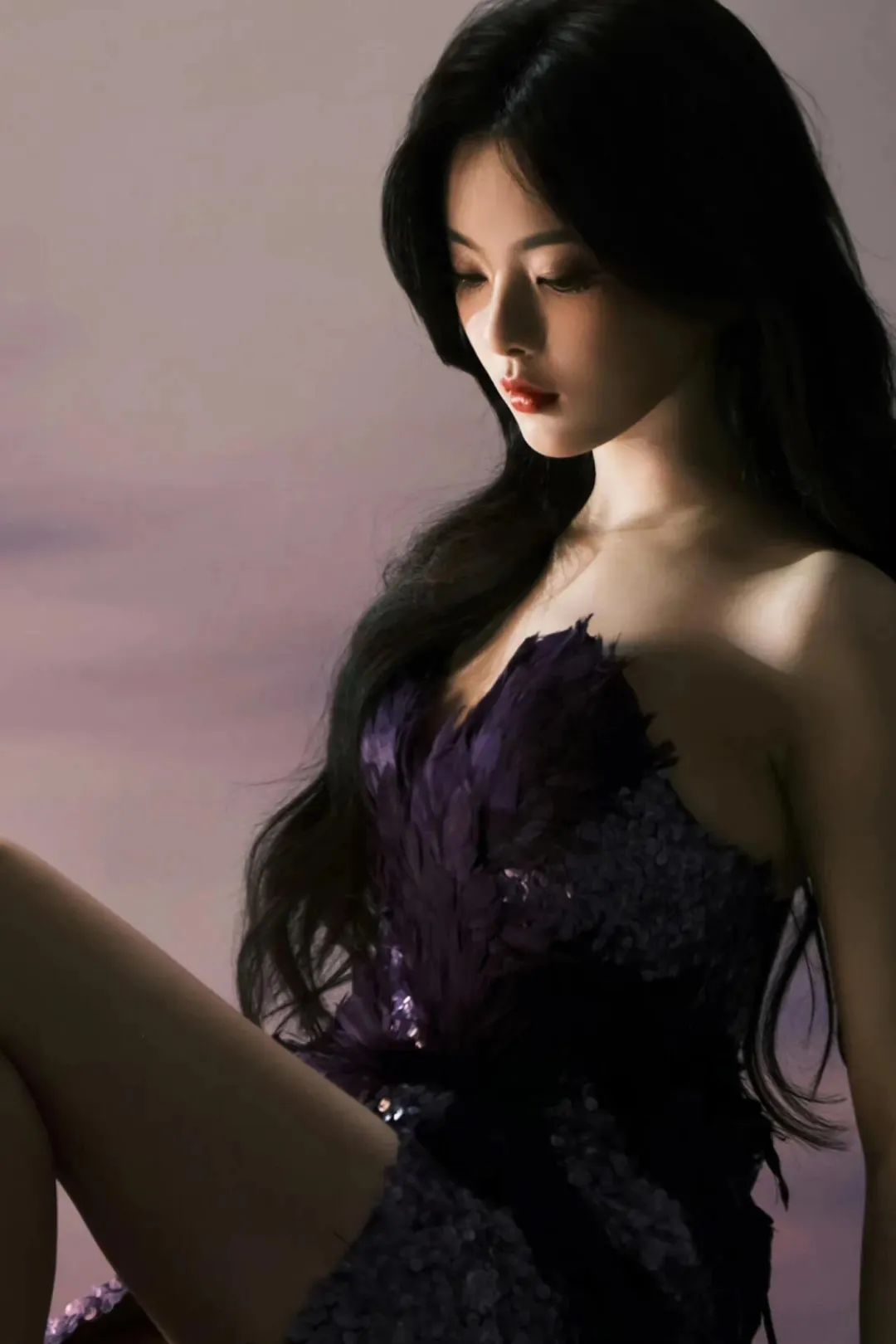 杨超越|抹胸长裙，美腿玉足，性感迷人 - 炫图天下