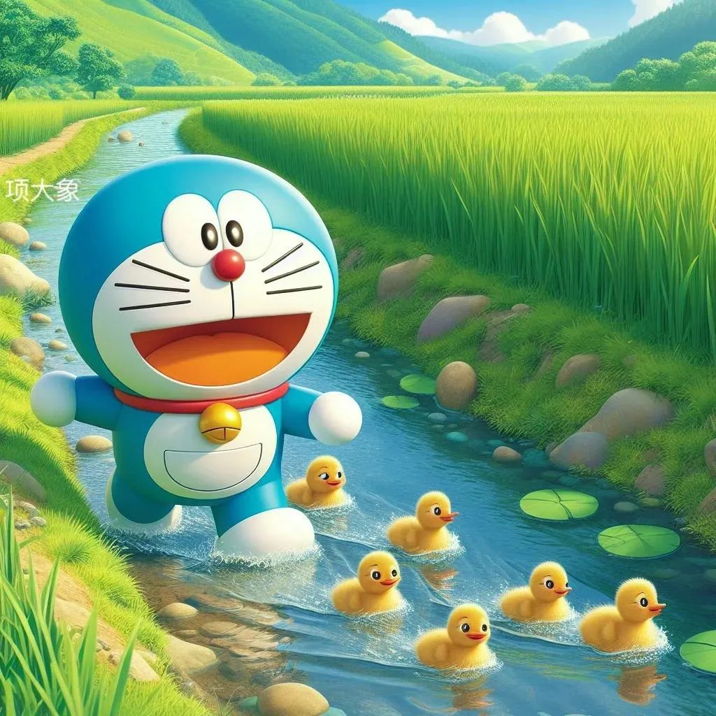 动漫头像丨哆啦A梦与小黄鸭 - 炫图天下