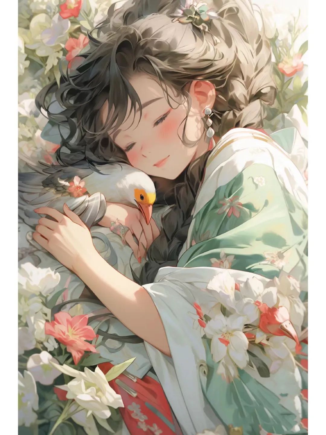花与少女氛围感头像 - 炫图天下