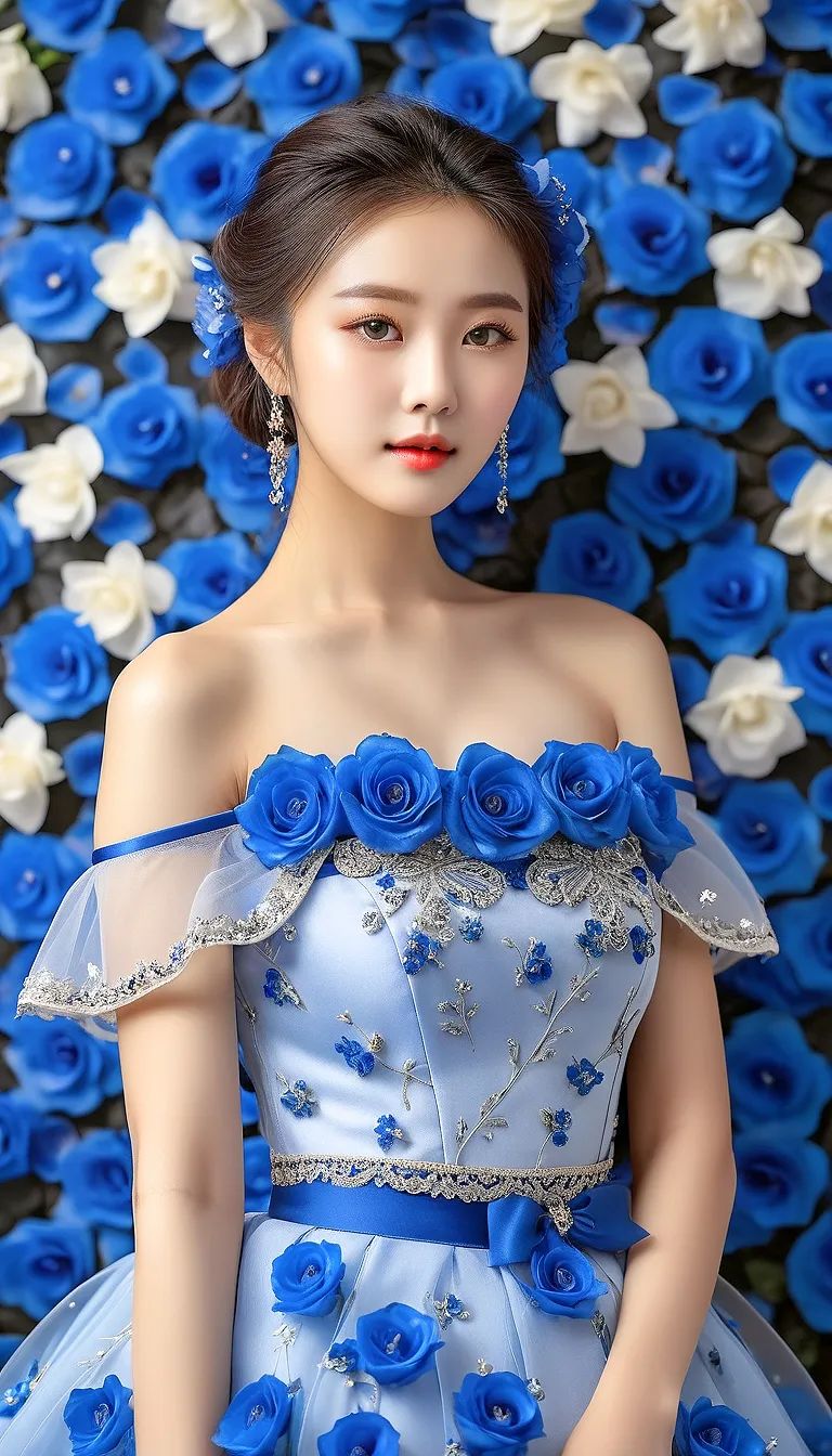 蓝玫瑰配美女美出高级感︳猜你心动最后一张