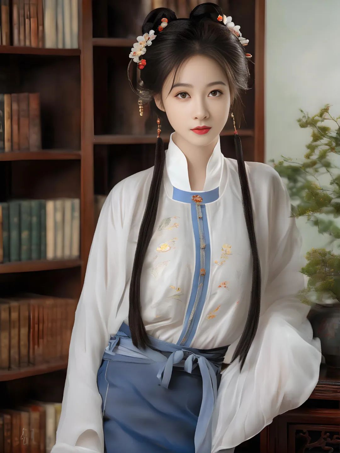 AI美女 | 中国古韵之美：娴静温柔的书香女子 - 炫图天下