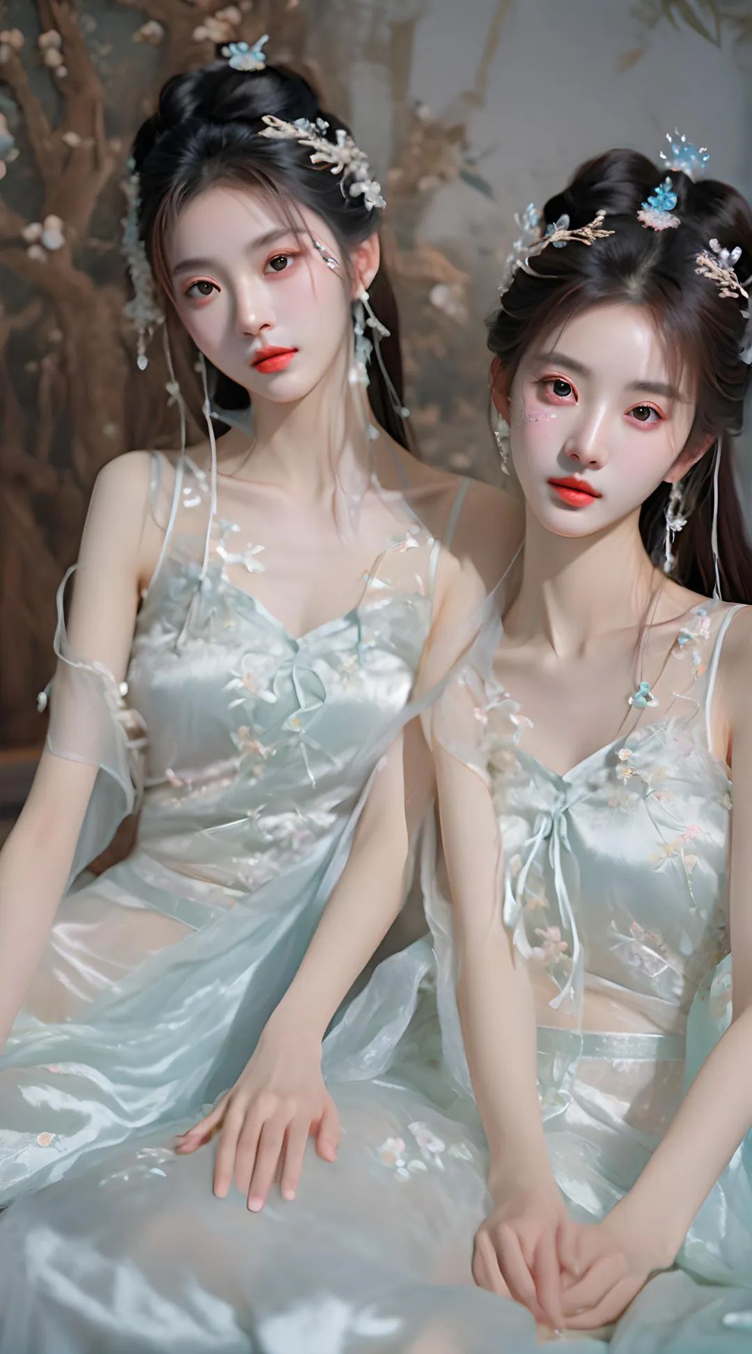 甜美双胞胎古装美女高清壁纸 - 炫图天下