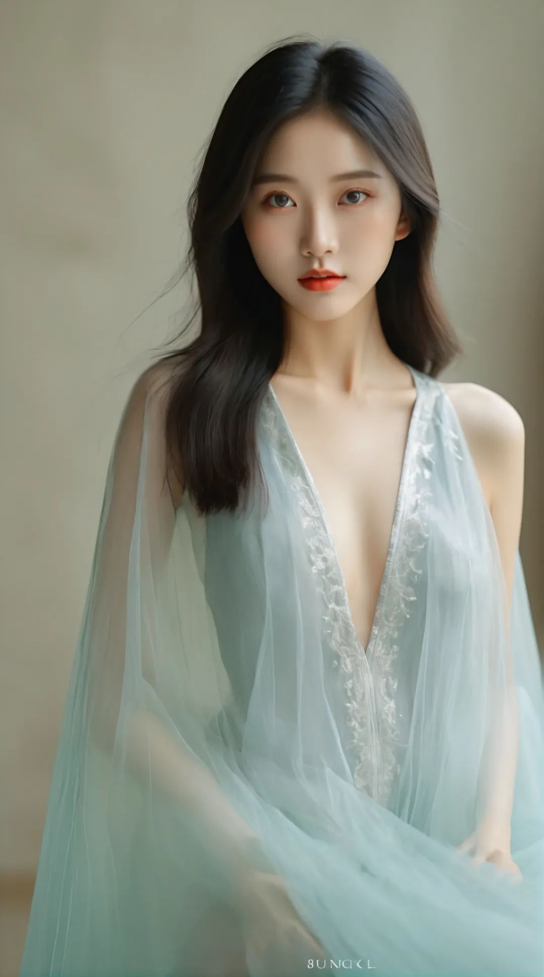 白色薄纱裙美女高清壁纸 - 炫图天下