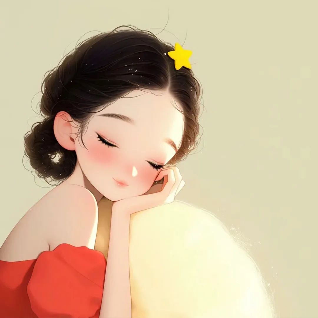 红衣的星星女孩头像 - 炫图天下