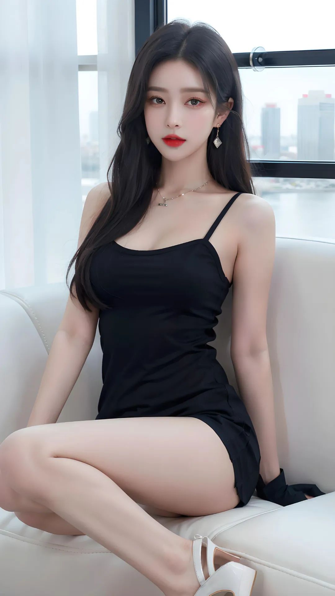 AI美女 | 吊带背心+短裤：不要太在意一些与自己无所谓的事情 - 炫图天下