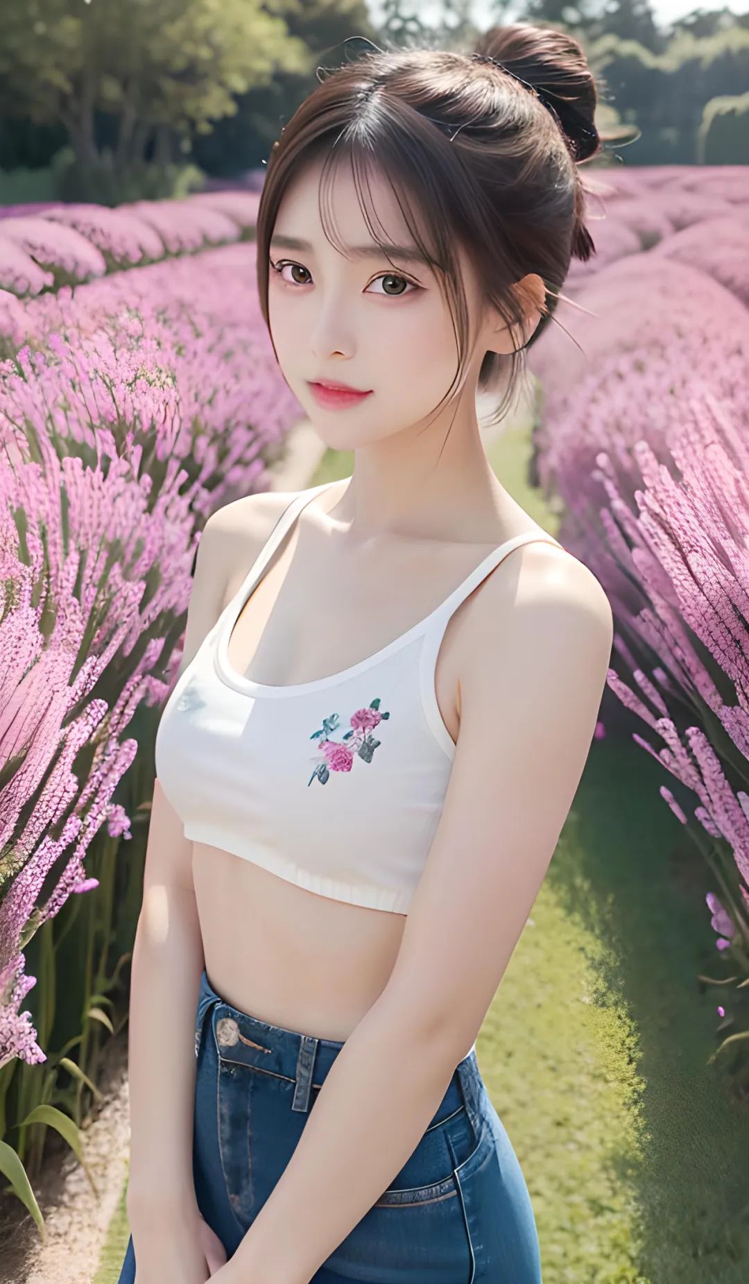 花海马尾女孩，身材丰满甜美精致：今天的优势会被明天的趋势代替 - 炫图天下
