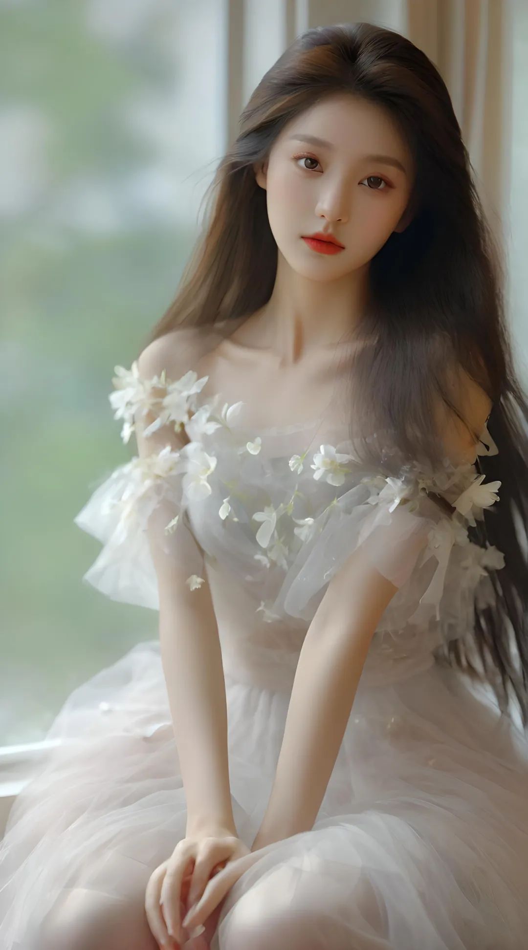清新脱俗薄纱裙美女高清壁纸 - 炫图天下