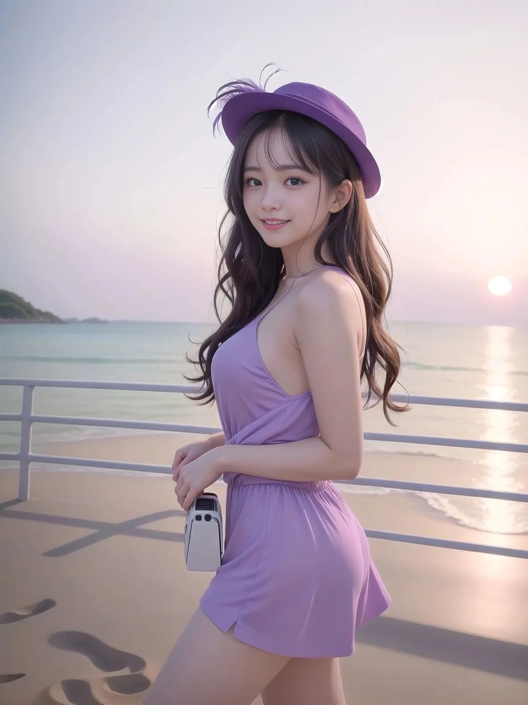 花季少女的海边摄影 - 炫图天下