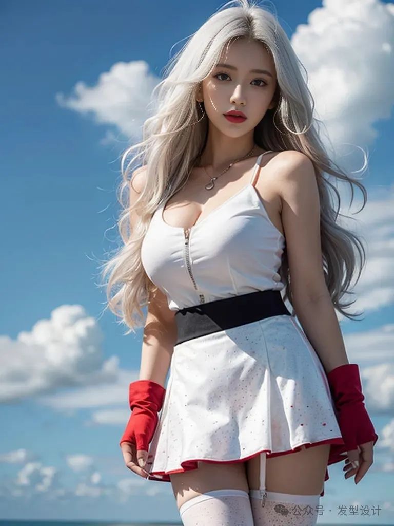 银白色发型撩人，性感美女的夏日风情 - 炫图天下