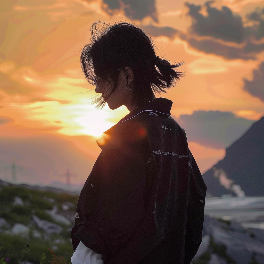 WeChat女生头像 | 日出下限定侧颜女头 - 炫图天下