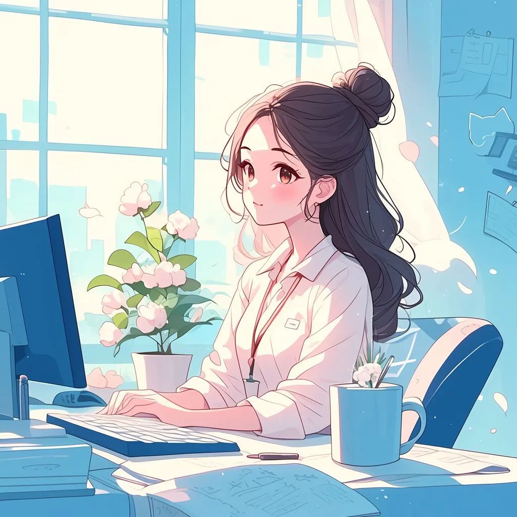 努力搬砖搞钱的女生头像 - 炫图天下