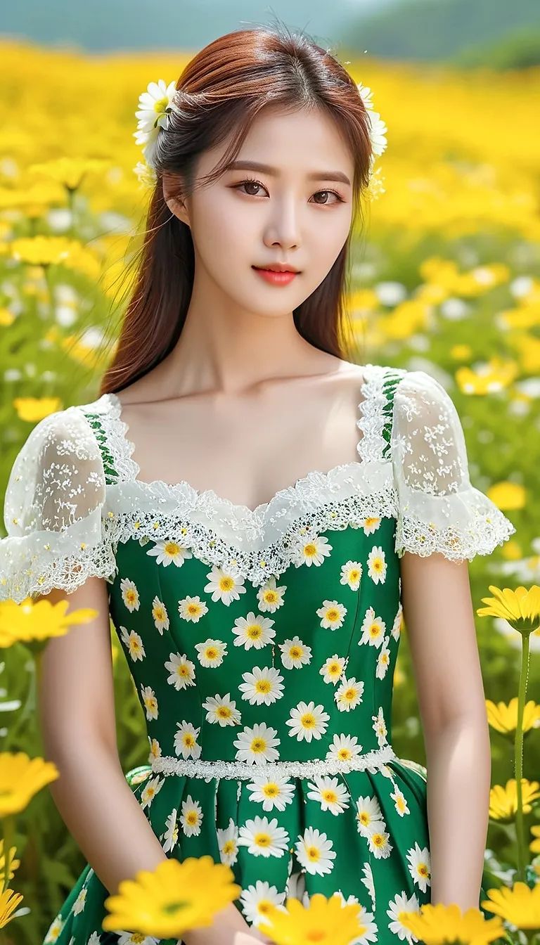 清新治愈的绿色系～养眼美女壁纸 - 炫图天下