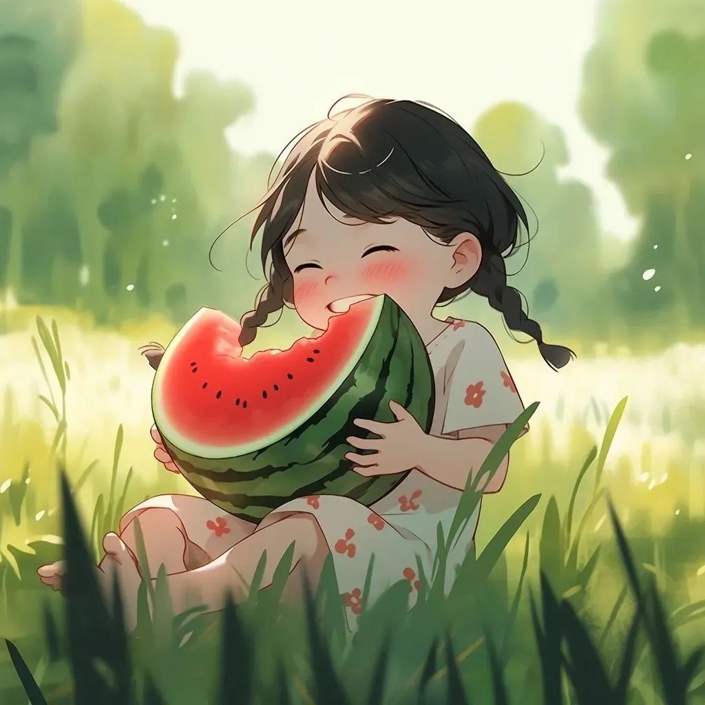 女生夏日西瓜头像 - 炫图天下