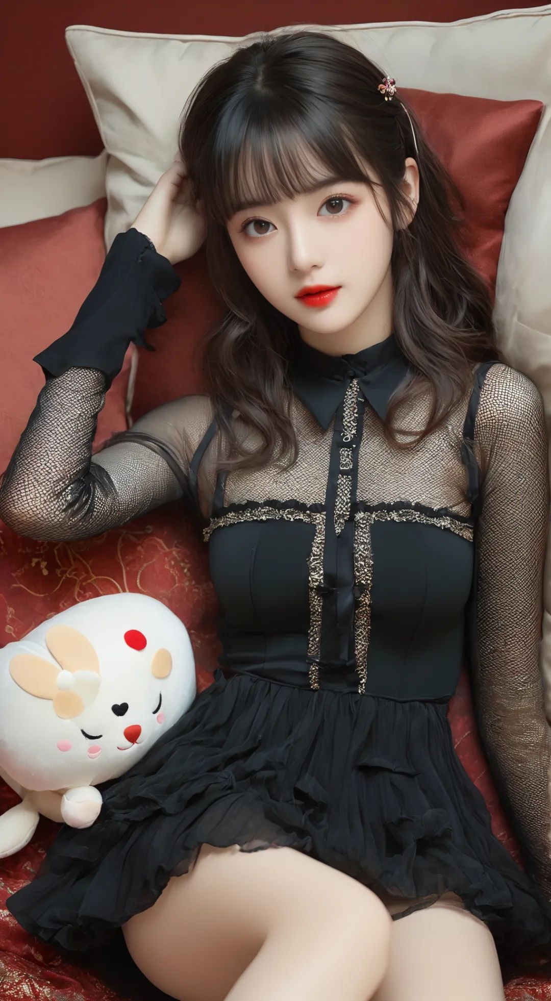 黑色连裤袜短裙美女 - 炫图天下