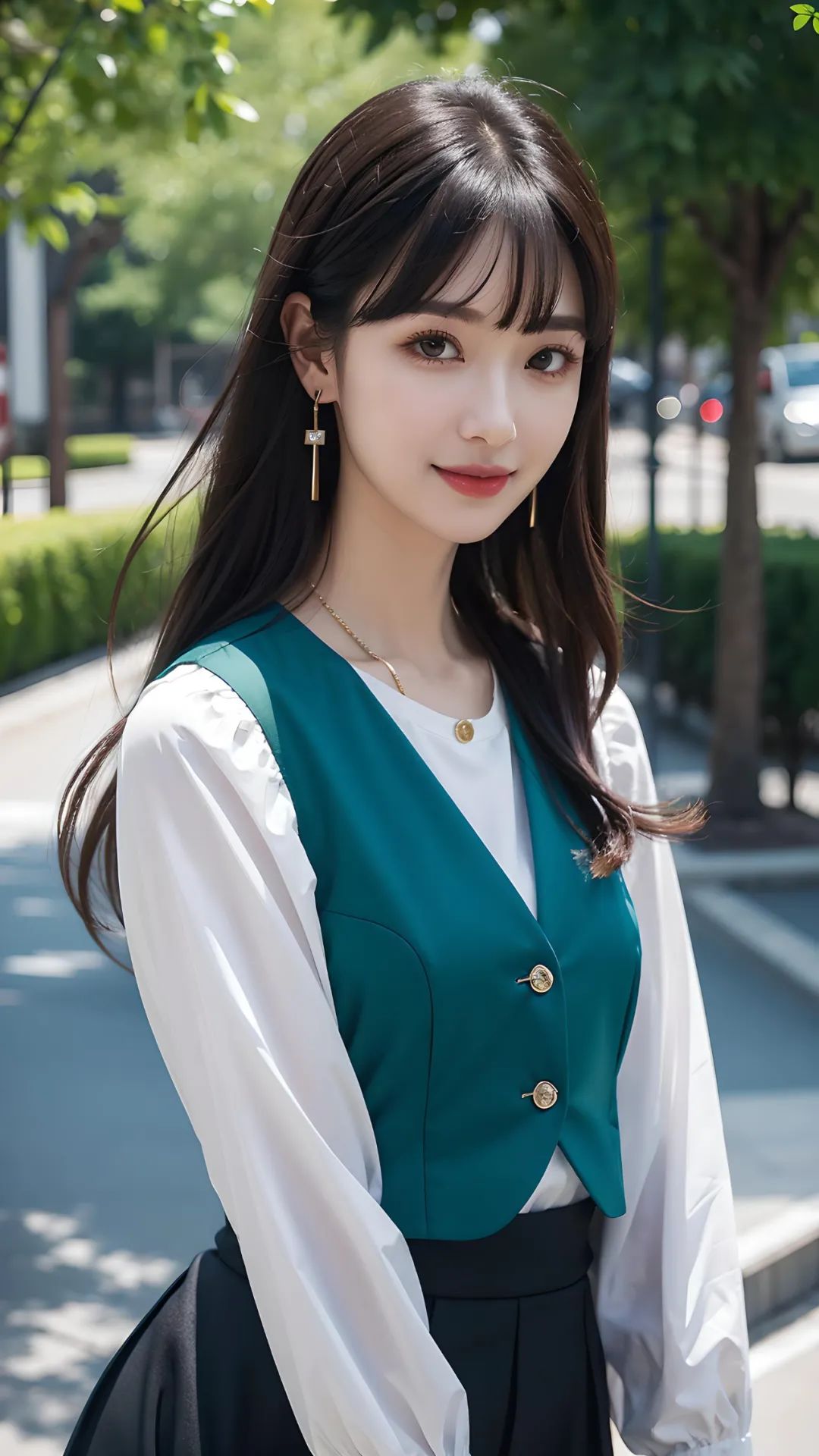 甜美小酒窝小西装美女高清壁纸 - 炫图天下