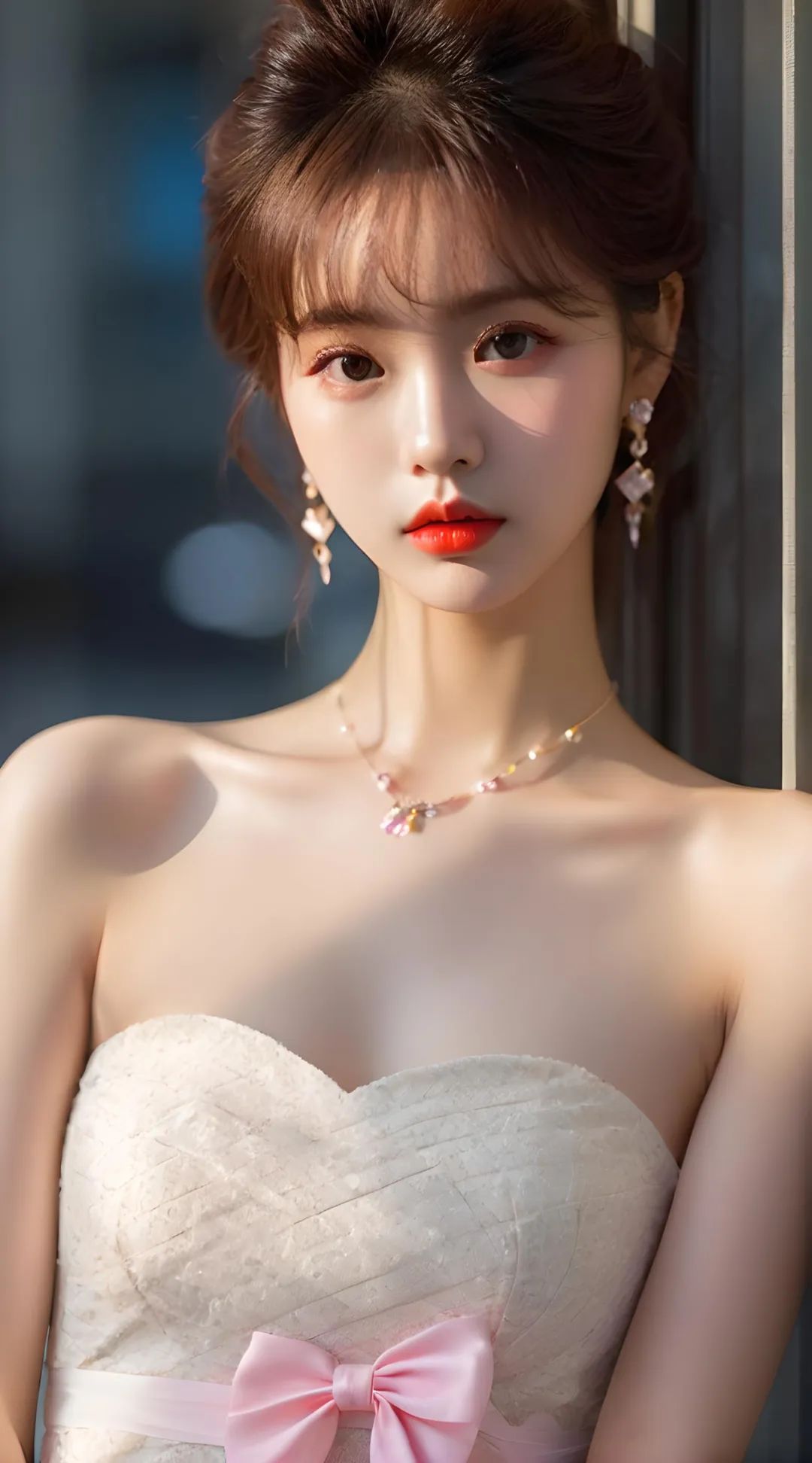 AI美女 | 紧身抹胸连衣裙粉嫩精致柔情少女与阳光男孩的爱情约定 - 炫图天下