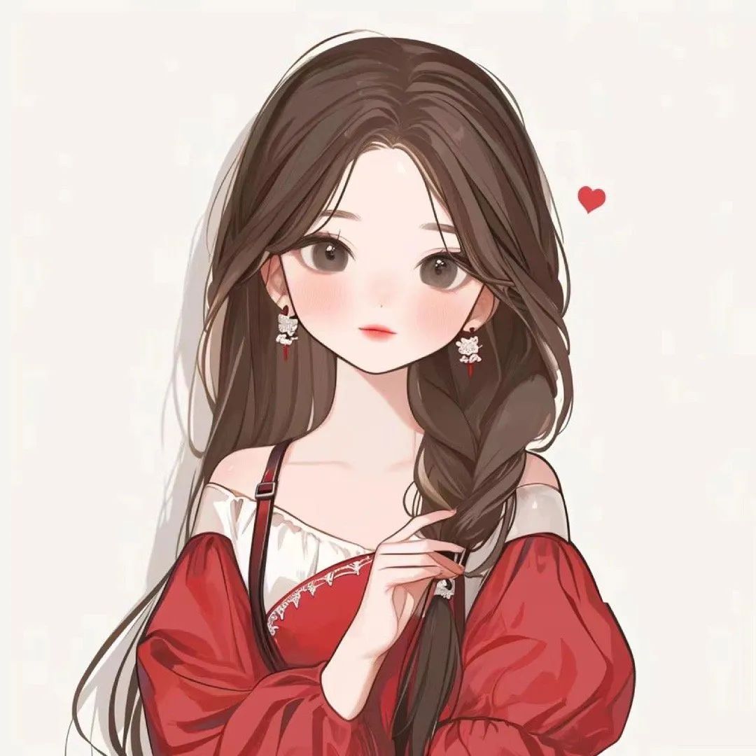 秀气红衣女郎头像 - 炫图天下