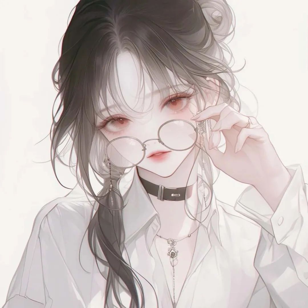 清冷的戴眼镜女生头像 - 炫图天下