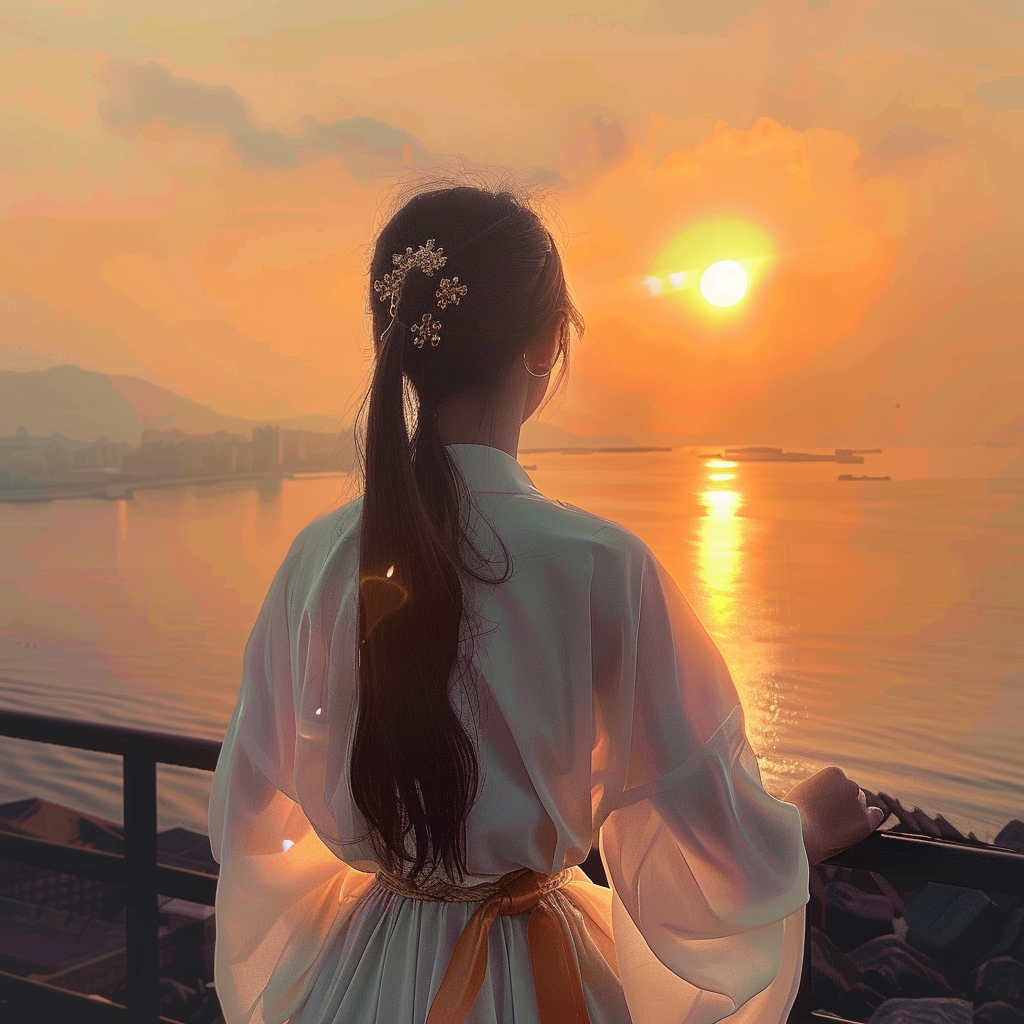 WeChat女生头像 | 日出背影女头4.0 - 炫图天下