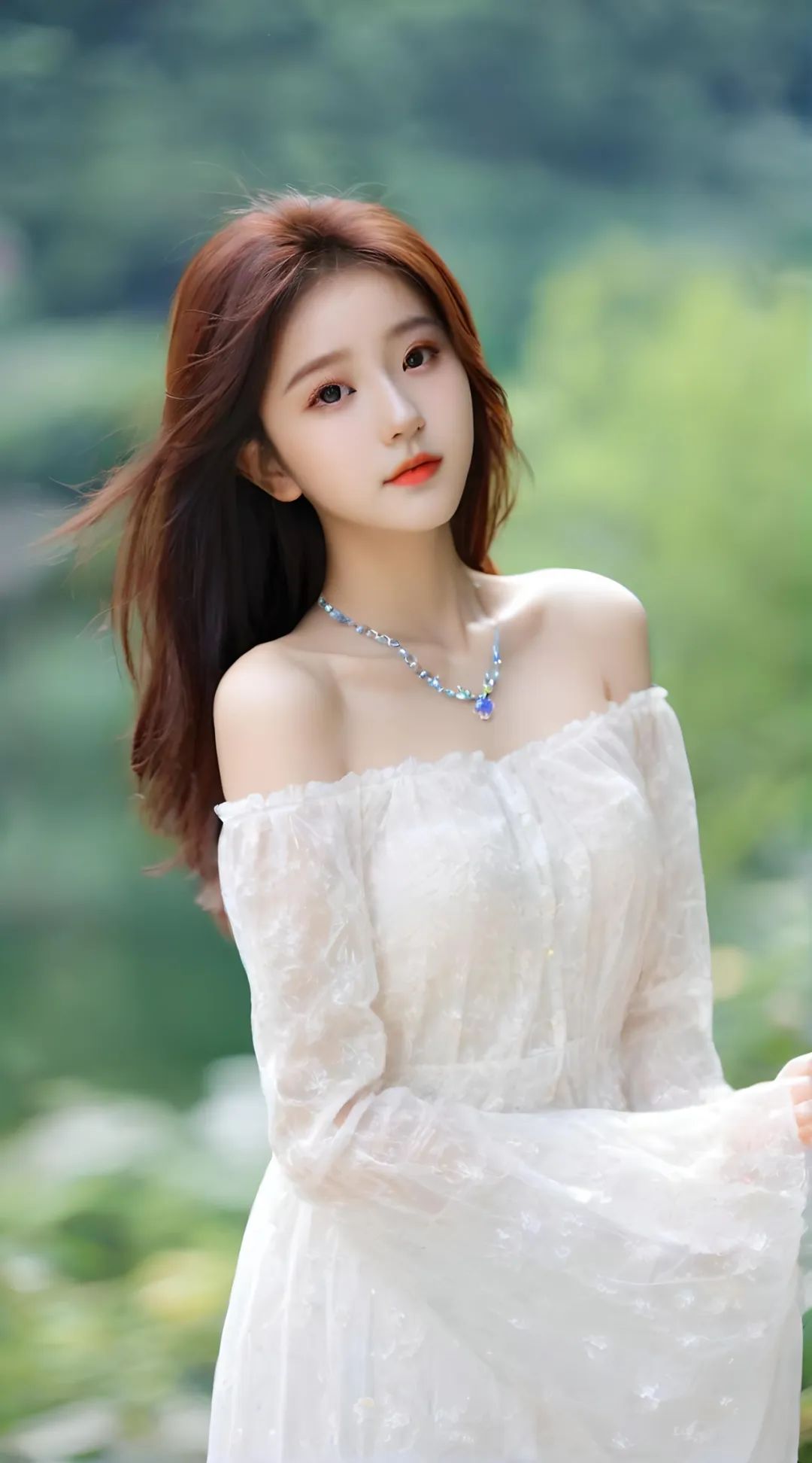 甜美白裙淑女高清壁纸 - 炫图天下
