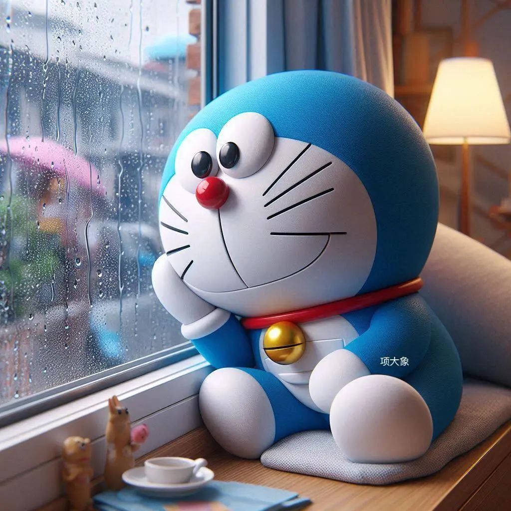 动漫头像丨哆啦A梦遇到下雨天 - 炫图天下