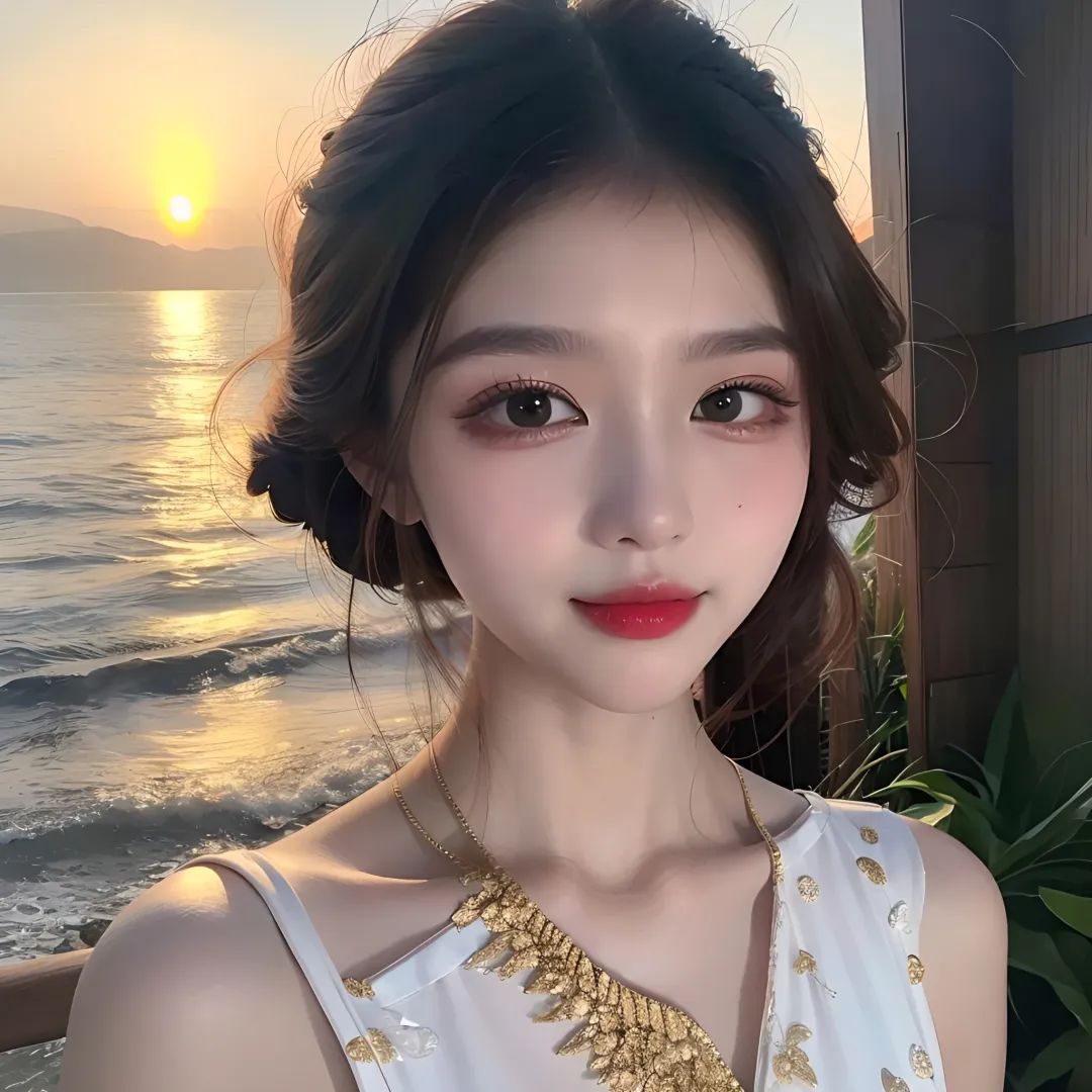 WeChat女生头像/阳光下拍的海边女头 - 炫图天下