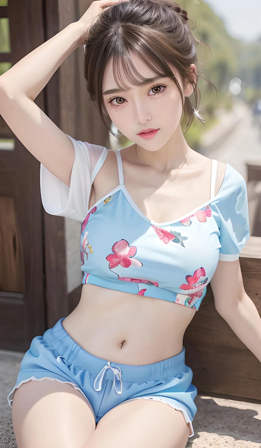 AI少女 | 锦彩湾美女惊艳出街，娇美容颜露肚装，展现完美身材！ - 炫图天下