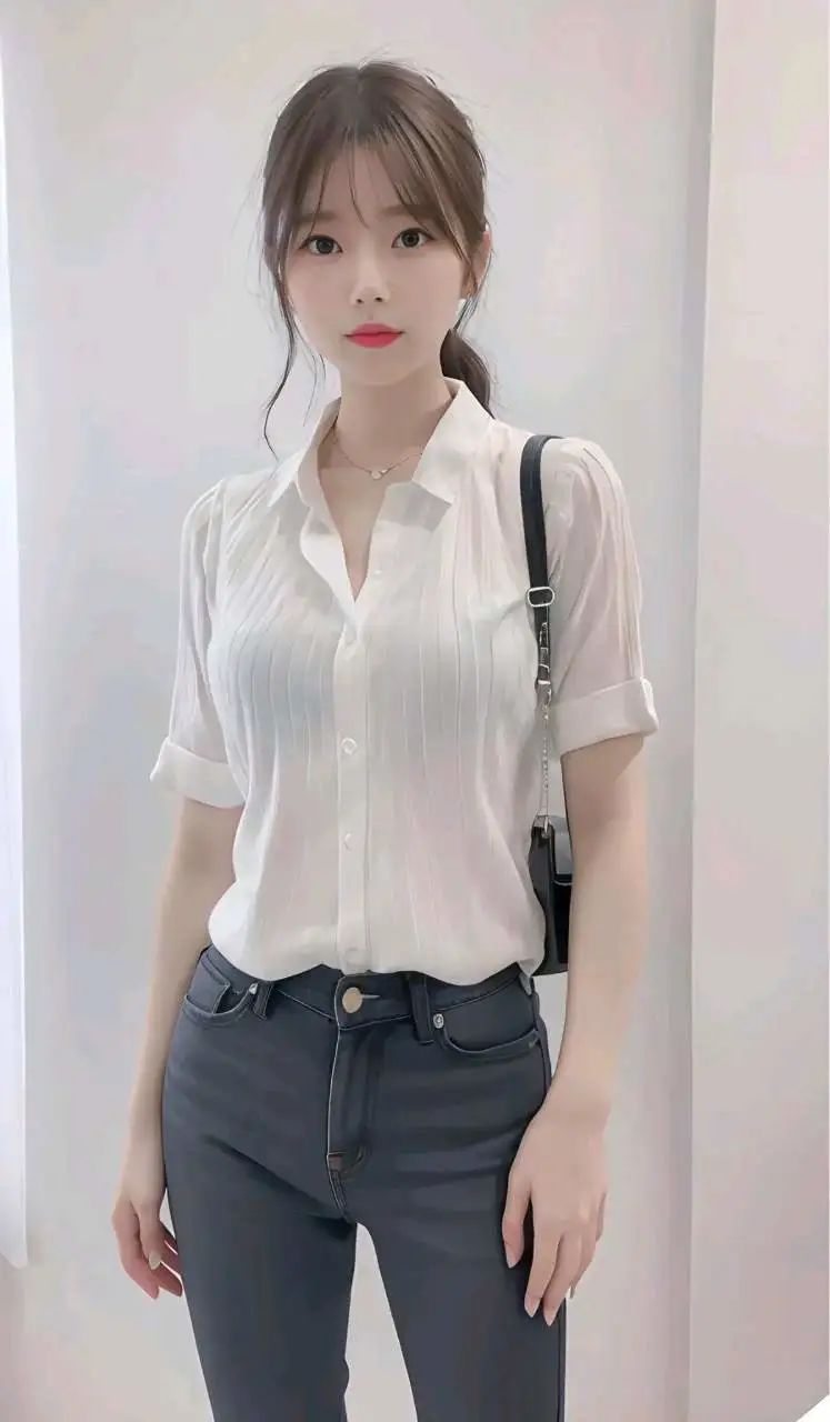 ai职业装韩国少女绘画：时间识人,落难知心 - 炫图天下