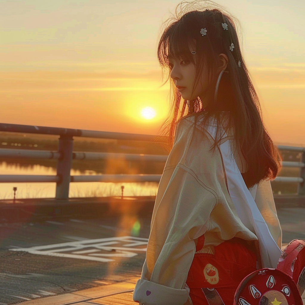 WeChat女生头像 | 夕阳下精挑侧脸女头 - 炫图天下